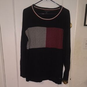 Tommy Hilfiger | Navy Blue Sweater with Red and White Stripes